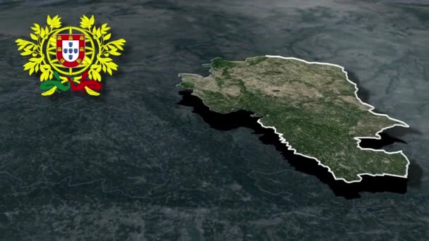Distritos Portugal Mapa Animação — Vídeo de Stock