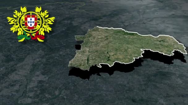 Mapa Animacji Dzielnic Portugalii — Wideo stockowe