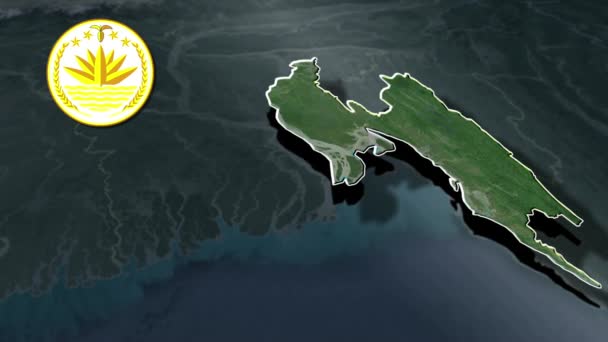 Karte Der Teilung Bangladeschs — Stockvideo