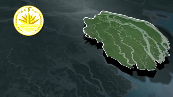 Divisions Bangladesh Carte Animation — Video