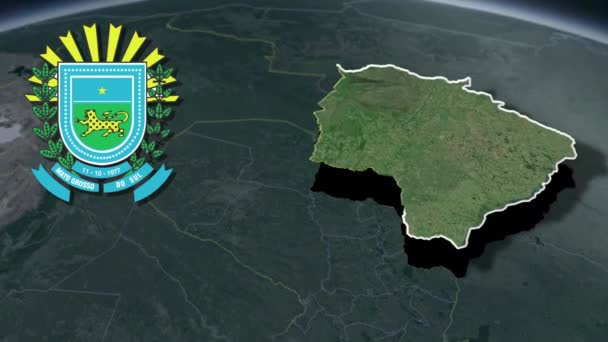 Πολιτεία Της Βραζιλίας Mato Grosso Sul Whit Coat Arms Animation — Αρχείο Βίντεο