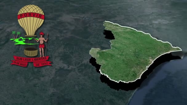 Estados Unidos Brasil Sergipe Whit Brasão Armas Mapa Animação — Vídeo de Stock