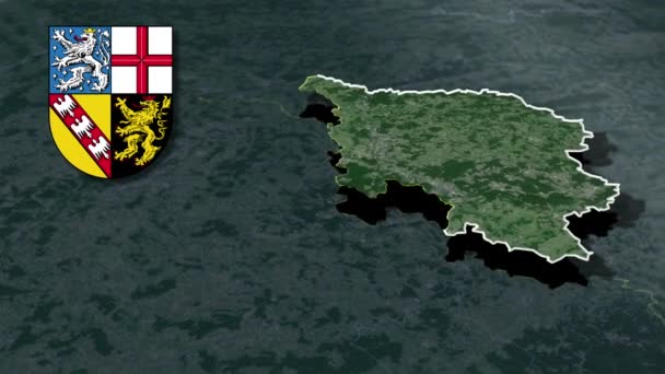 Almanya Bölgeleri Harita Canlandırması — Stok video
