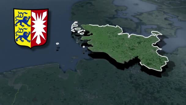 Deutschland Regionen Karte Animation — Stockvideo