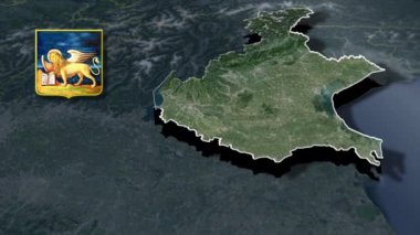 Kuzey İtalya 'nın Veneto bölgesi Whit Coat of Arms