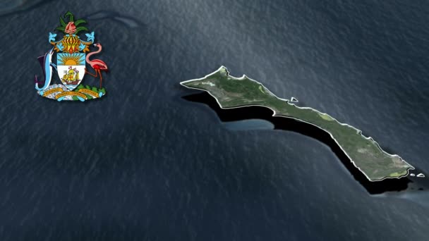 Okresy Baham Geografická Mapa — Stock video