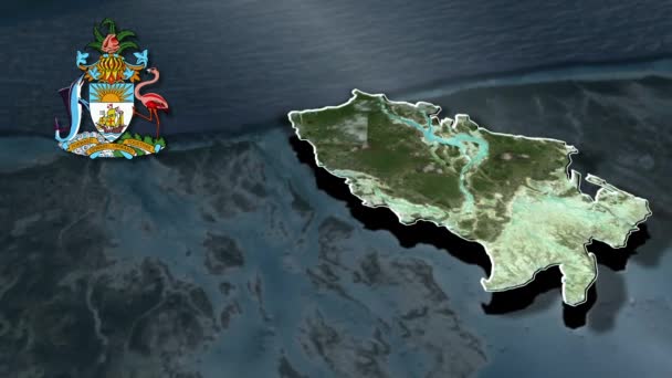 Mapa Geográfico Los Distritos Bahamas — Vídeo de stock