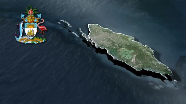 Dystrykty Bahamów Mapa Geograficzna — Wideo stockowe