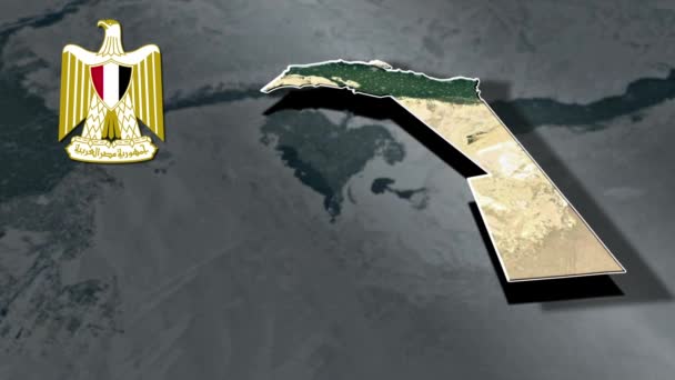 Geographische Landkarte Der Ägyptischen Gouvernements — Stockvideo