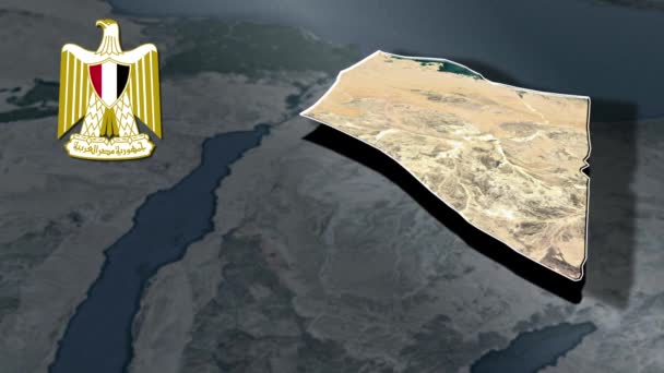Географическая Карта Египта — стоковое видео