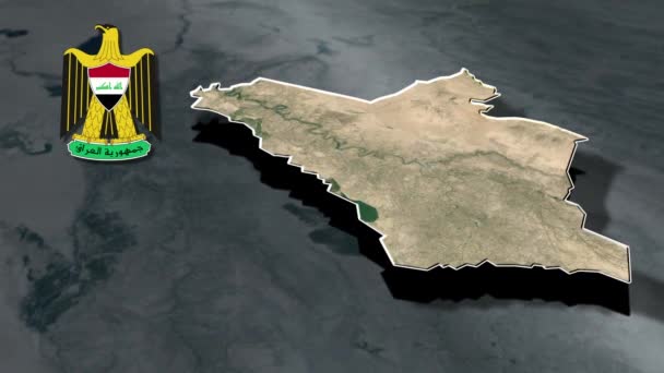 Mapa Geográfico Las Gobernaciones Iraq — Vídeo de stock