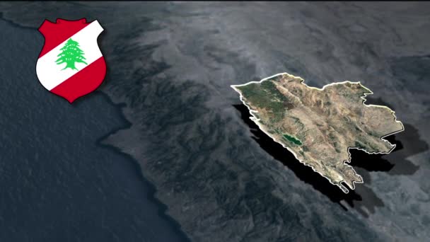Mapa Geográfico Los Gobernadores Del Líbano — Vídeos de Stock
