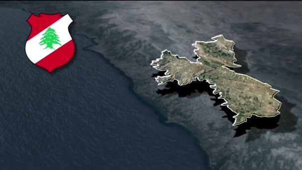 Административно Географическая Карта Ливана — стоковое видео