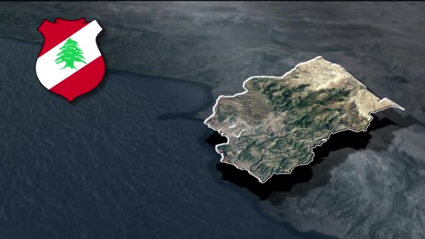 Governatorates Lebanon Geography Map — Stock video