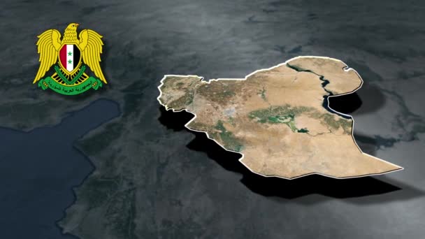 Geographische Karte Der Gouvernements Syriens — Stockvideo