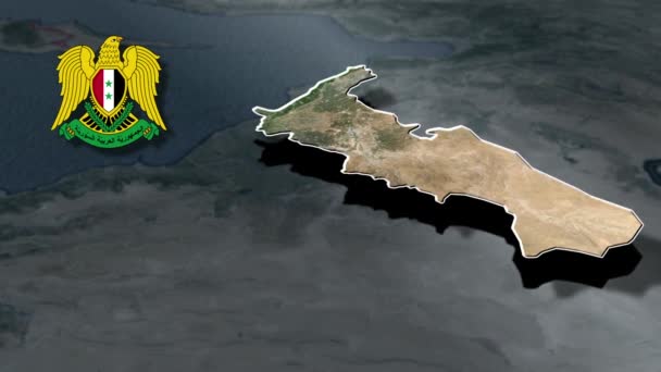 Governorates Syria Mapa Geografia — Vídeo de Stock