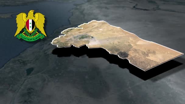 Географическая Карта Провинций Сирии — стоковое видео