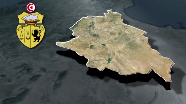 Governorates Tunisia Geography Map — Stock video