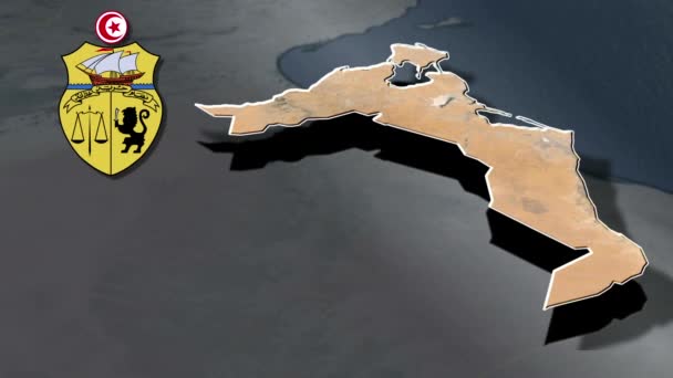 突尼斯各省 地理地图 — 图库视频影像