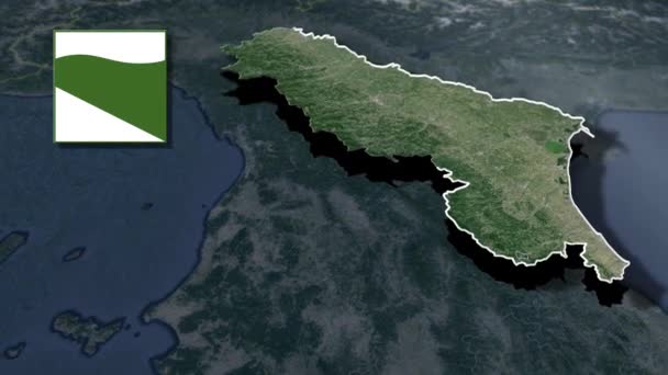 Die Emilia Romagna Ist Eine Region Norditalien Mit Wappen — Stockvideo