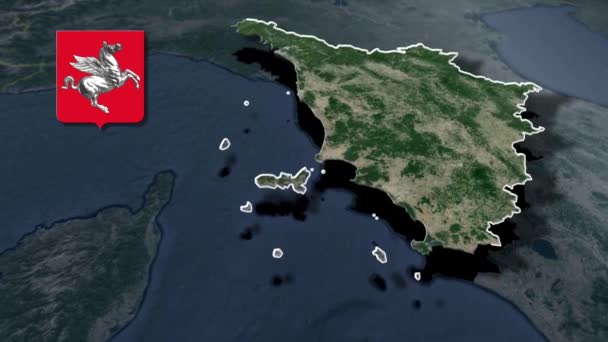 Toscane Est Une Région Italie Centrale Avec Des Armoiries — Video