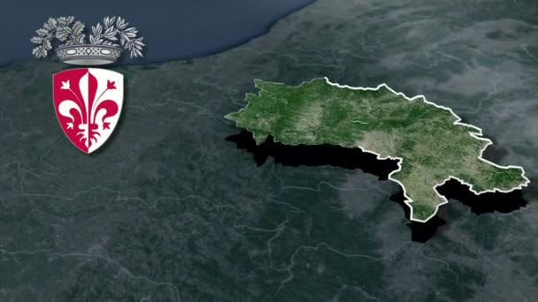 Επαρχίες Της Ιταλίας Whit Coat Arms Animation Map — Αρχείο Βίντεο