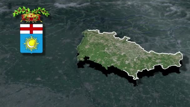 Province Italia Con Mappa Degli Stemmi — Video Stock