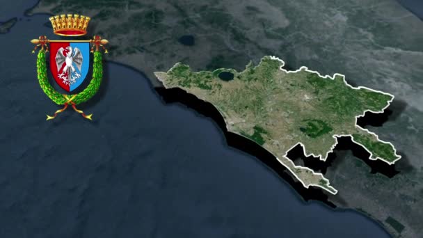 Mapa Animacji Broni Prowincji Włochy Whit Coat — Wideo stockowe