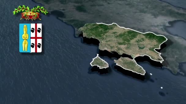 Province Italia Con Mappa Degli Stemmi — Video Stock