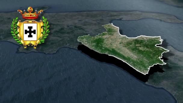 Províncias Itália Com Brasão Armas Mapa Animação — Vídeo de Stock