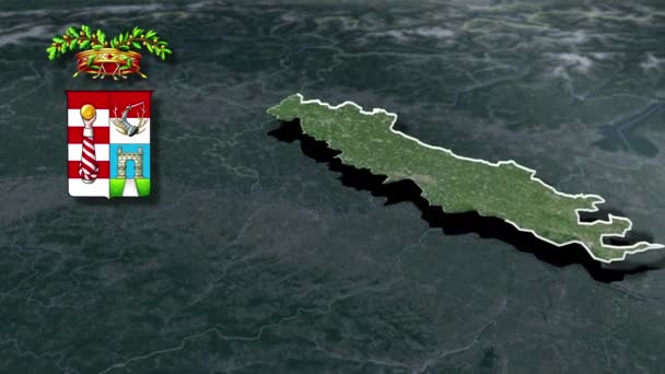 Επαρχίες Της Ιταλίας Whit Coat Arms Animation Map — Αρχείο Βίντεο