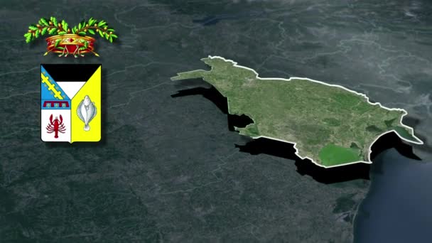 Province Italia Con Mappa Degli Stemmi — Video Stock