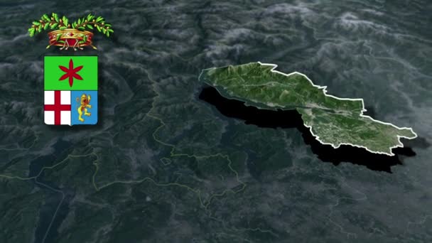Provincias Italia Whit Mapa Animación Escudos Armas — Vídeo de stock
