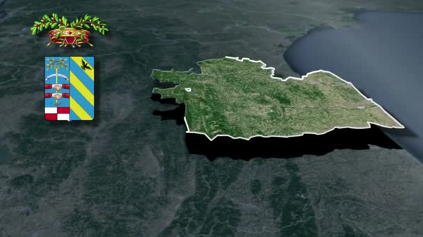 Provincias Italia Whit Mapa Animación Escudos Armas — Vídeo de stock