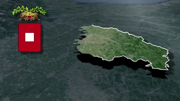 Provincias Italia Whit Mapa Animación Escudos Armas — Vídeo de stock