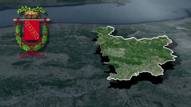 Provincias Italia Whit Mapa Animación Escudos Armas — Vídeos de Stock