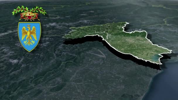 Mapa Animacji Broni Prowincji Włochy Whit Coat — Wideo stockowe