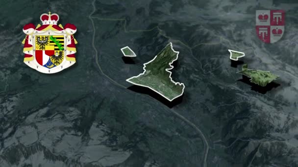 Municipalities Liechtenstei Animation Map — Αρχείο Βίντεο