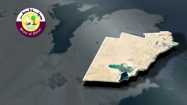 Katar Canlandırma Haritası Belediyeleri — Stok video