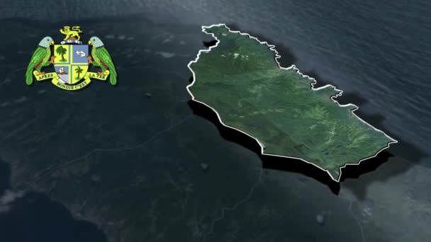 Parochies Van Dominica Animatie Kaart — Stockvideo