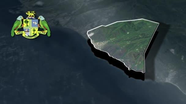 Parishes Dominica Animation Map — Stock video