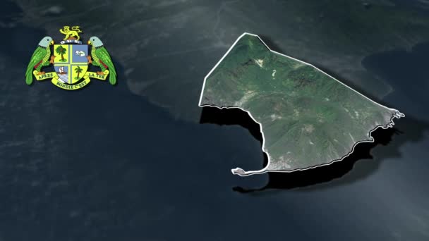 Mapa Animación Parroquias Dominica — Vídeo de stock