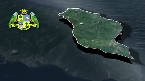 Parish Dominica Animation Map — стокове відео