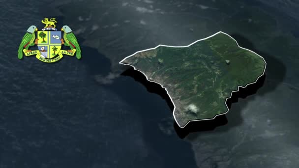 Parishes Dominica Animation Map — Stock Video