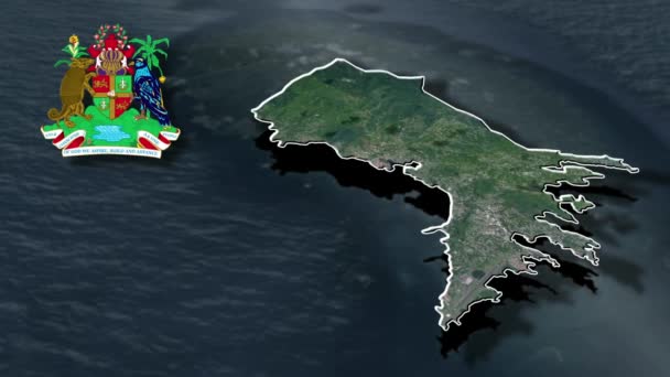 グレナダのアニメーション地図の教区 — ストック動画