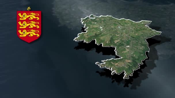 Mapa Animación Parroquias Guernsey — Vídeos de Stock