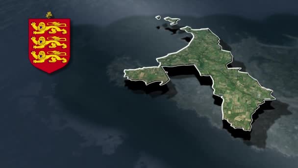 Parishes Guernsey Animation Map — Stock video