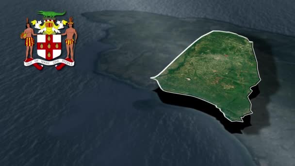 Parishes Jamaica Animation Map — Stock video