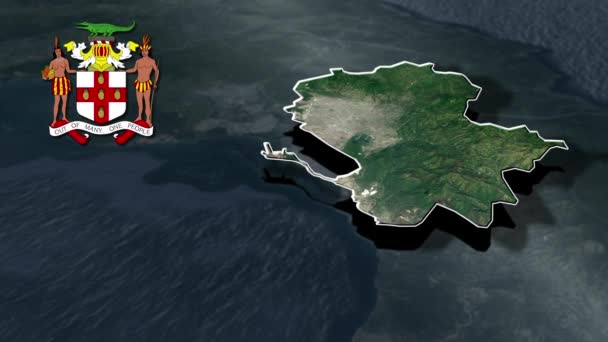 Parishes Jamaica Animation Map — Stock video