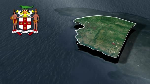 Parishes Jamaica Animation Map — Stock video